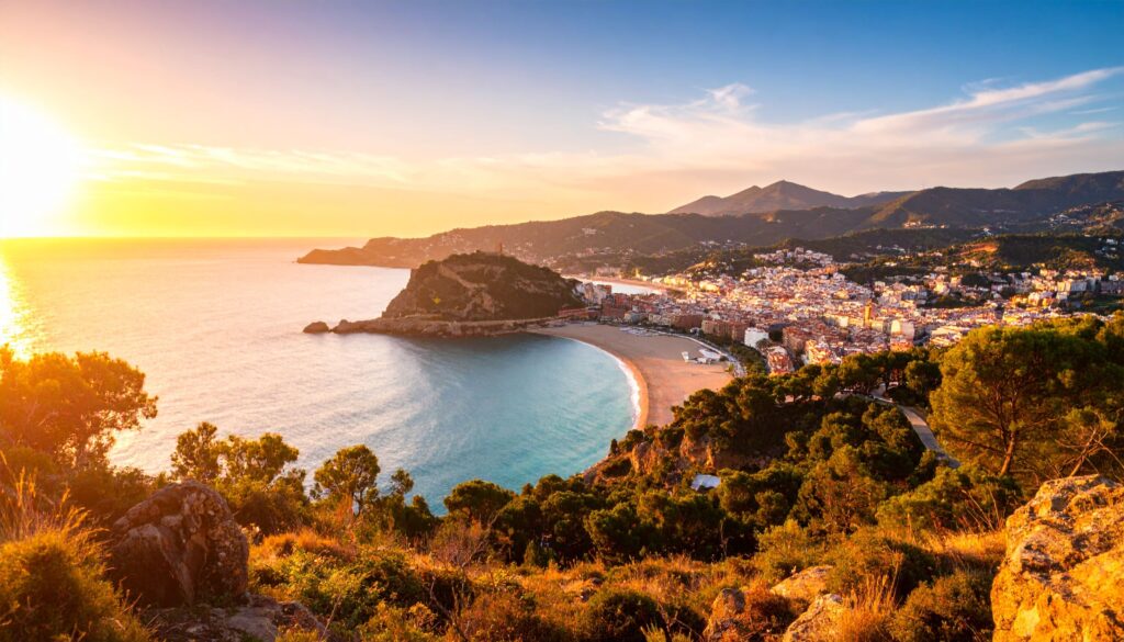 Stimmungsvolle Übersicht von Spanien im Kontext von Reisen mit warmem Licht und klarer Sicht